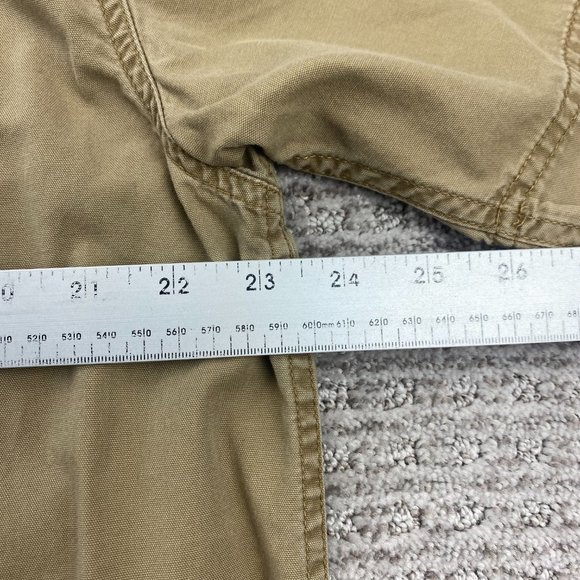 Eddie Bauer Shirt Men Large L Brown Khaki Button Up Short Sleeve Pockets Hiking - Picture 8 of 9